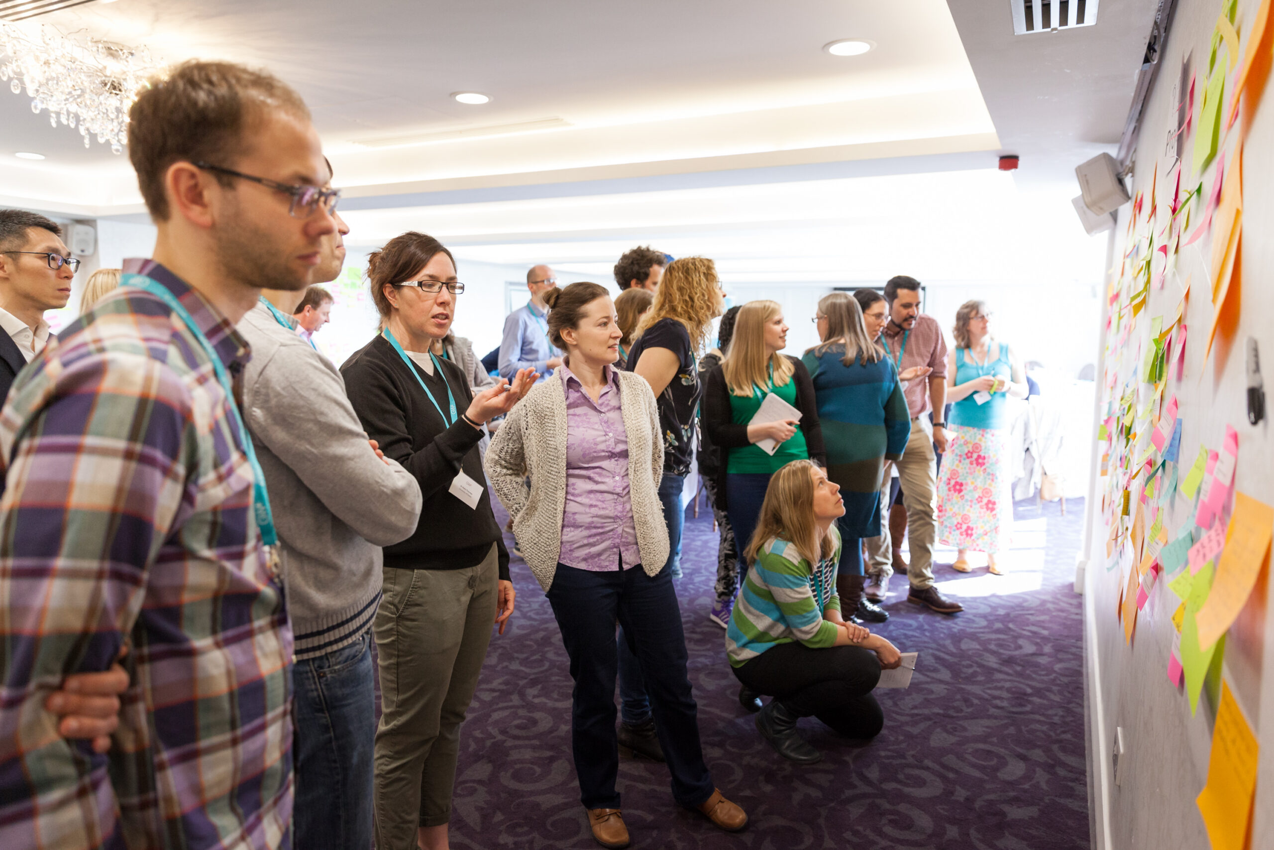 Crucible Attendees looking at post-in notes